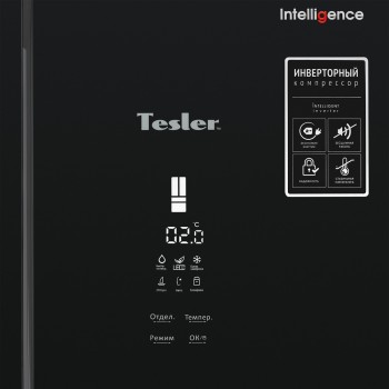 Frigider Tesler RFD-361I Black Glass Frigider Tesler RFD-361I Black Glass