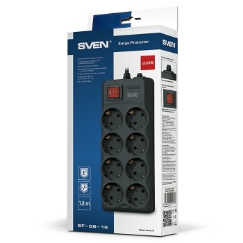 Filtru de rețea 8 Sockets, 3.0m, Sven "SF-08-16"