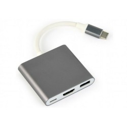 Adaptor video Cablexpert A-CM-HDMIF-02-SG, USB-C (M) x USB-C (F) - XHDMI (F) x USB A (F) Adaptor video Cablexpert A-CM-HDMIF-02-SG, USB-C (M) x USB-C (F) - XHDMI (F) x USB A (F)