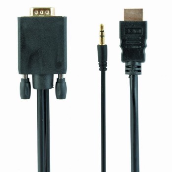 Cablu video Cablexpert A-HDMI-VGA-03-10, HDMI (M) - VGA D-Sub + 3.5 mm Jack