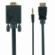 Cablu video Cablexpert A-HDMI-VGA-03-10, HDMI (M) - VGA D-Sub + 3.5 mm Jack