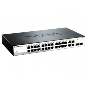 Коммутатор с 24 портами 10/100MBPS WITH 4-PORT BPS COPPER AND 2 COMBO SFP, D-Link DES-1210-28/C1A
