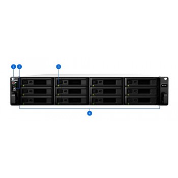 Сетевой накопитель SYNOLOGY "RS3618xs", 12-bay, 4-core Intel Xeon 2.4-2.7Ghz