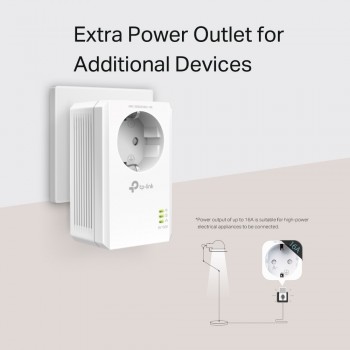 Kit adaptor Powerline gigabit cu priză încorporată TP-Link, TL-PA7017P KIT, AV1000 Kit adaptor Powerline gigabit cu priză încorporată TP-Link, TL-PA7017P KIT, AV1000