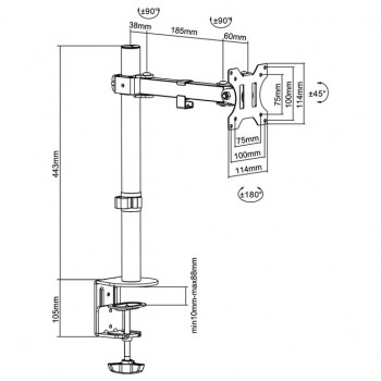 Suport pentru monitor Brateck LDT12-C011