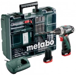 Aparat de gaurit cu acumulator Metabo PowerMaxx BS Basic 2x2.0Ah +Set (600080880)